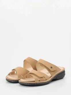 Finn Comfort – Komfort-Pantolette aus Nubukleder beige
