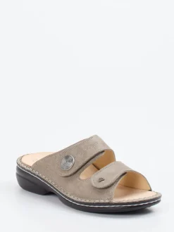 Finn Comfort – Komfort-Pantolette aus Kalbleder taupe