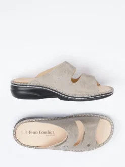 Finn Comfort – Komfort-Pantolette aus Kalbleder taupe