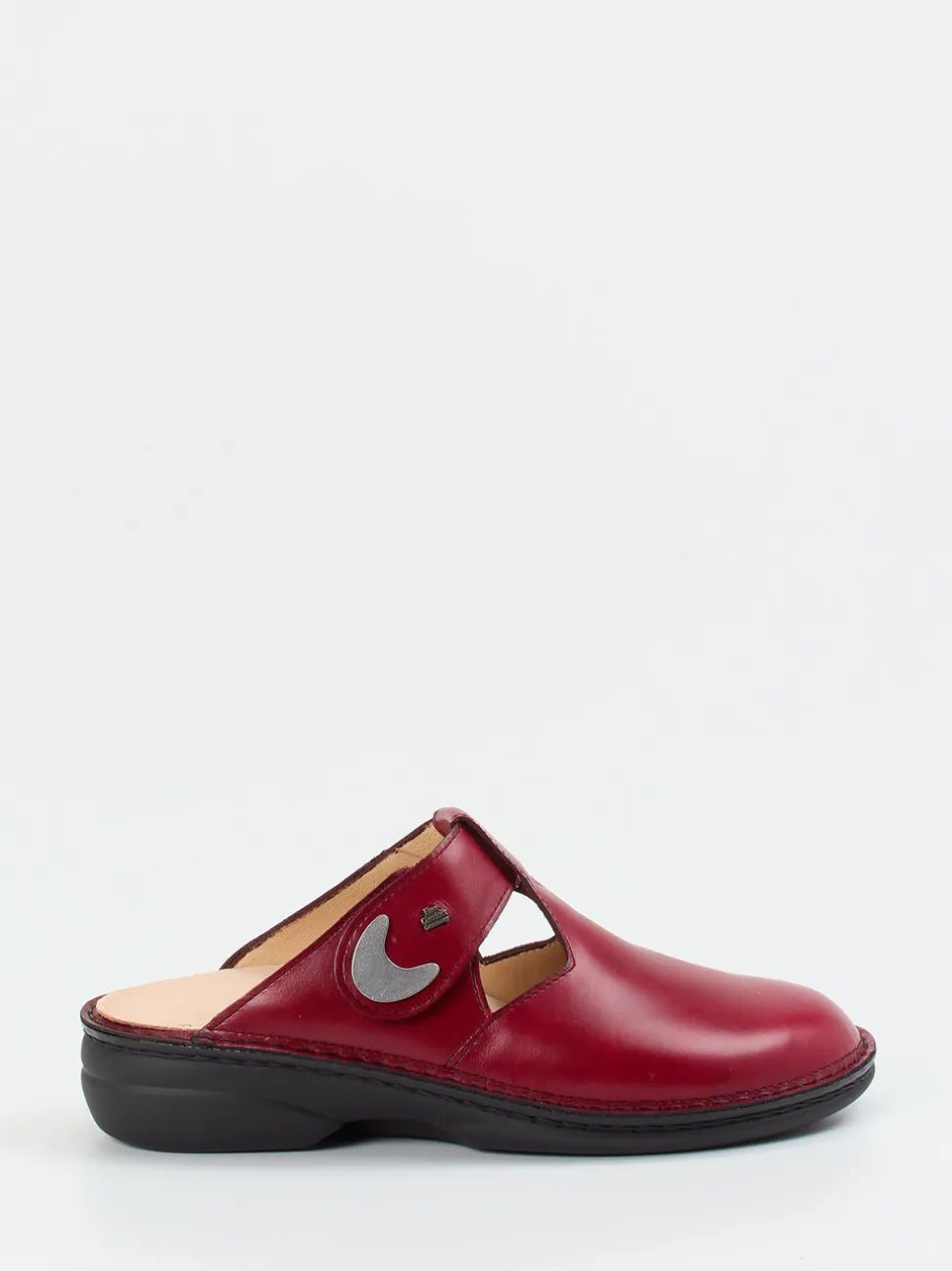 Finn Comfort – Komfort-Pantolette aus Kalbleder Bordeauxrot