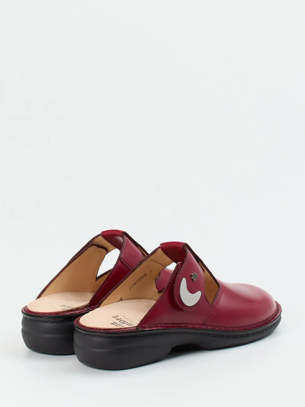 Finn Comfort – Komfort-Pantolette aus Kalbleder Bordeauxrot