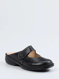 Finn Comfort – Komfort-Pantolette aus Kalbleder Schwarz
