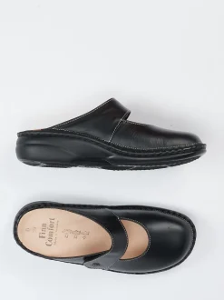 Finn Comfort – Komfort-Pantolette aus Kalbleder Schwarz
