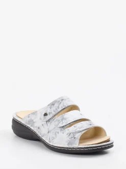 Finn Comfort – Komfort-Pantolette aus Kalbleder grau