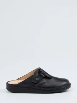 Finn Comfort – Komfort-Pantolette aus Kalbleder Schwarz