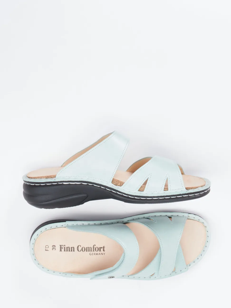 Finn Comfort – Komfort-Pantolette aus Kalbleder grün