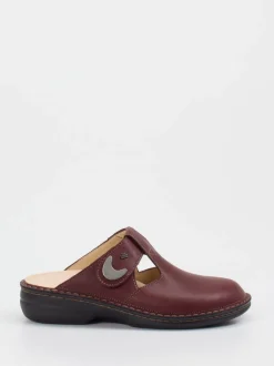 Finn Comfort – Komfort-Pantolette aus Kalbleder bordeauxrot