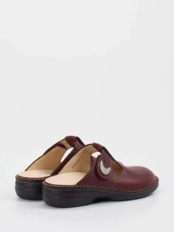 Finn Comfort – Komfort-Pantolette aus Kalbleder bordeauxrot