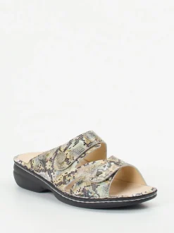 Finn Comfort – Komfort-Pantolette aus geprägtem Leder multicolor