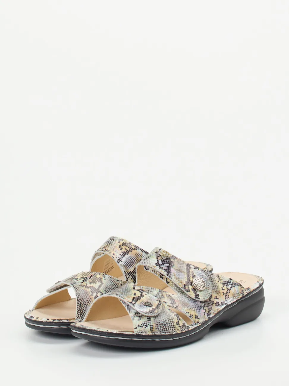 Finn Comfort – Komfort-Pantolette aus geprägtem Leder multicolor