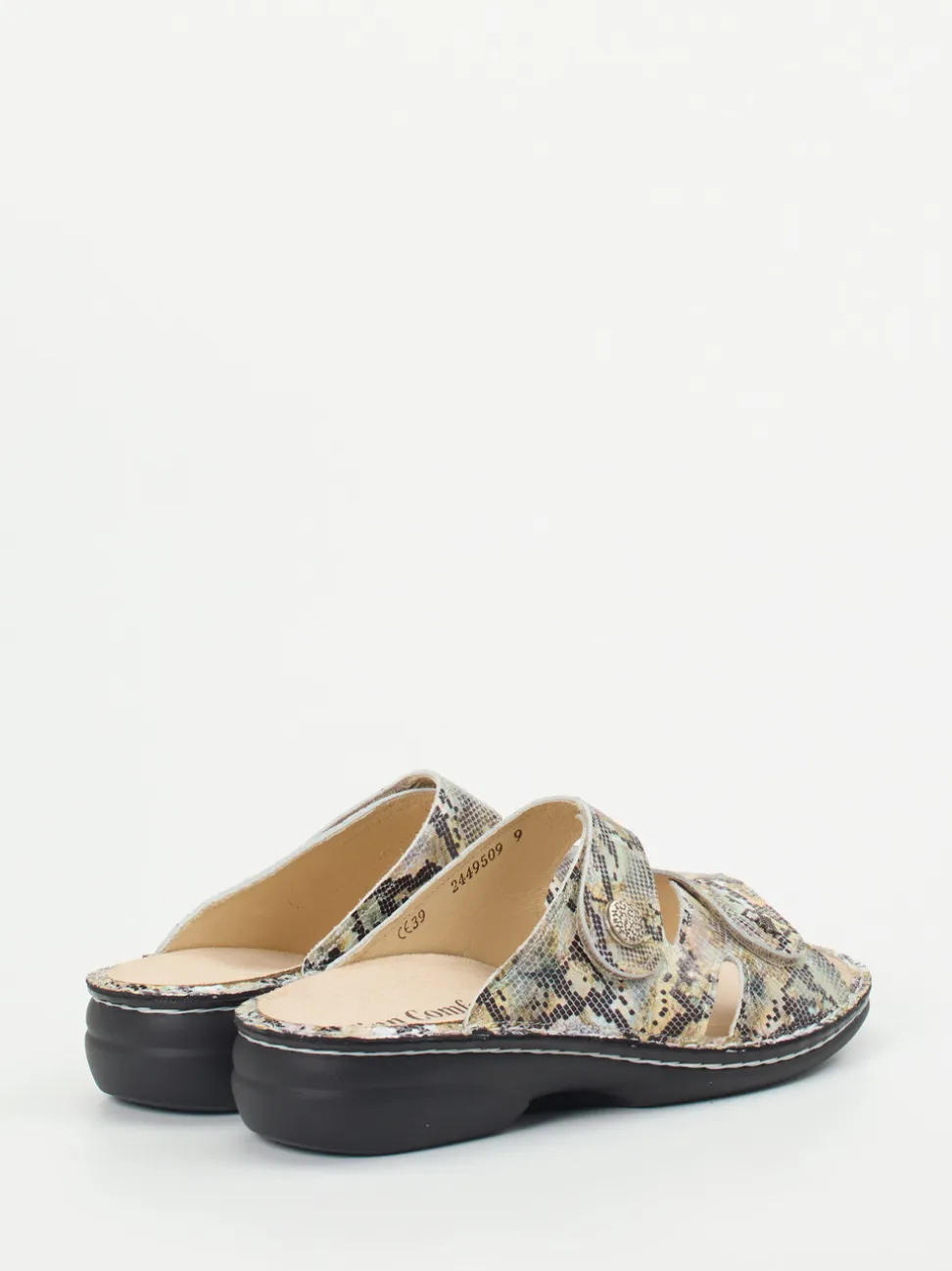 Finn Comfort – Komfort-Pantolette aus geprägtem Leder multicolor