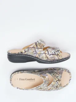 Finn Comfort – Komfort-Pantolette aus geprägtem Leder multicolor
