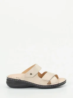Finn Comfort – Komfort-Pantolette aus Veloursleder beige