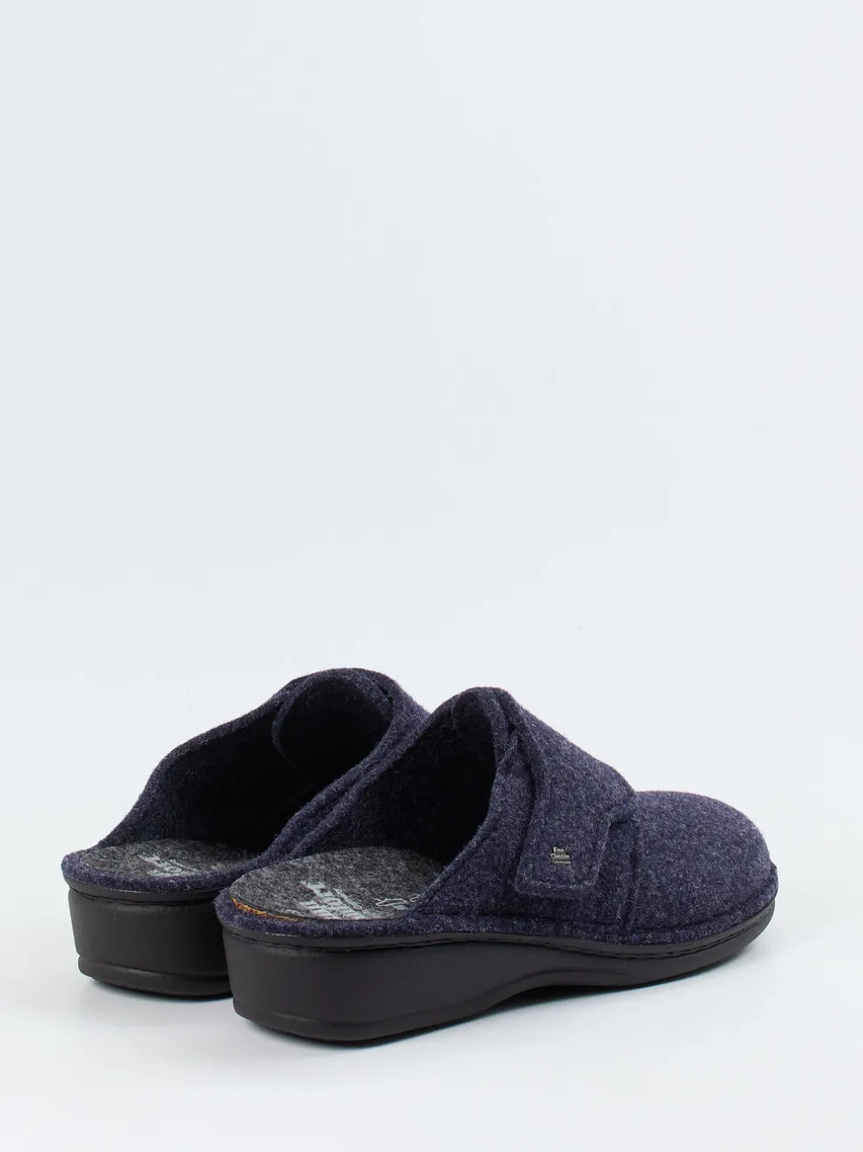 Finn Comfort – Komfort-Pantoffel aus Wollfilz Dunkelblau