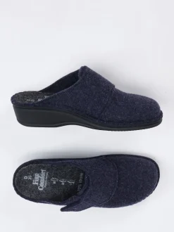 Finn Comfort – Komfort-Pantoffel aus Wollfilz Dunkelblau