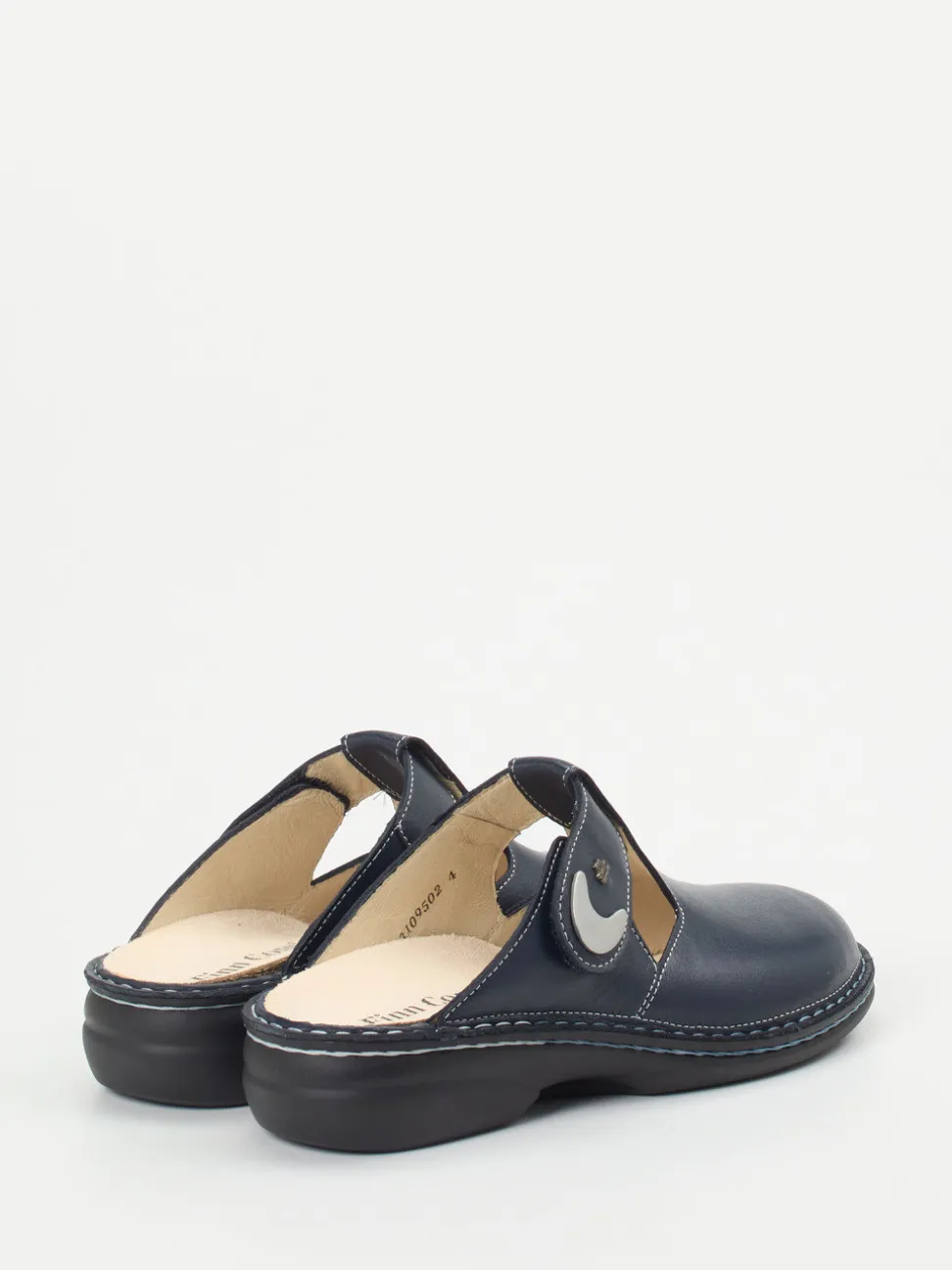 Finn Comfort – Komfort-Pantolette aus Kalbleder Dunkelblau