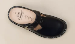 Finn Comfort – Komfort-Pantolette aus Kalbleder Dunkelblau