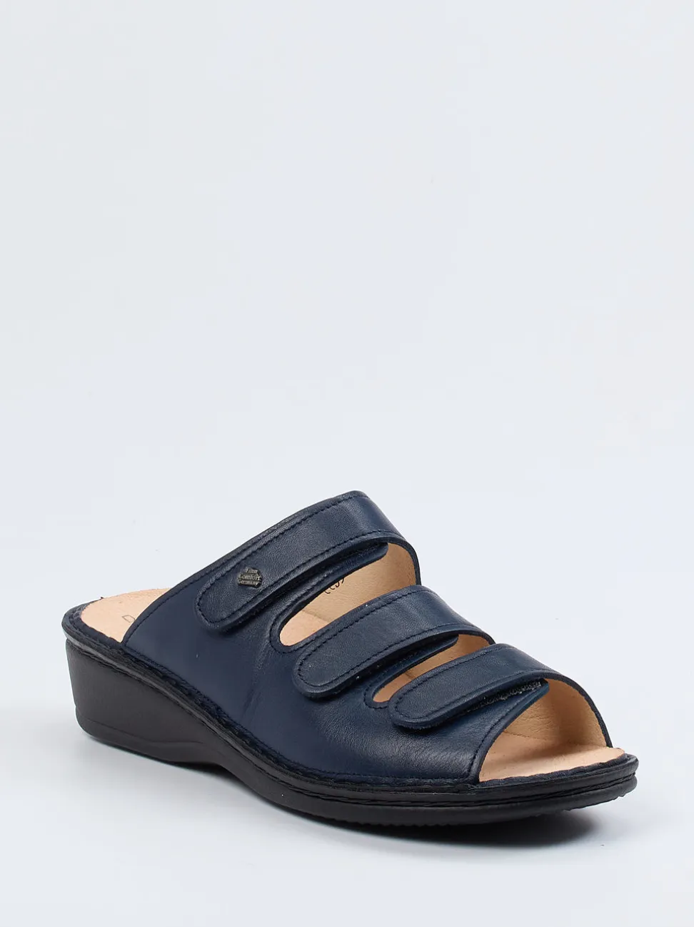 Finn Comfort – Komfort-Pantolette aus Kalbleder dunkelblau