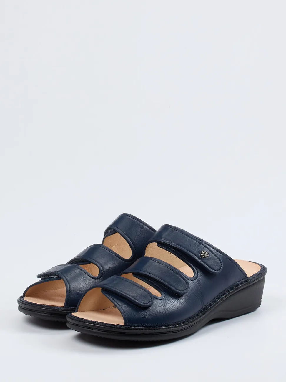 Finn Comfort – Komfort-Pantolette aus Kalbleder dunkelblau