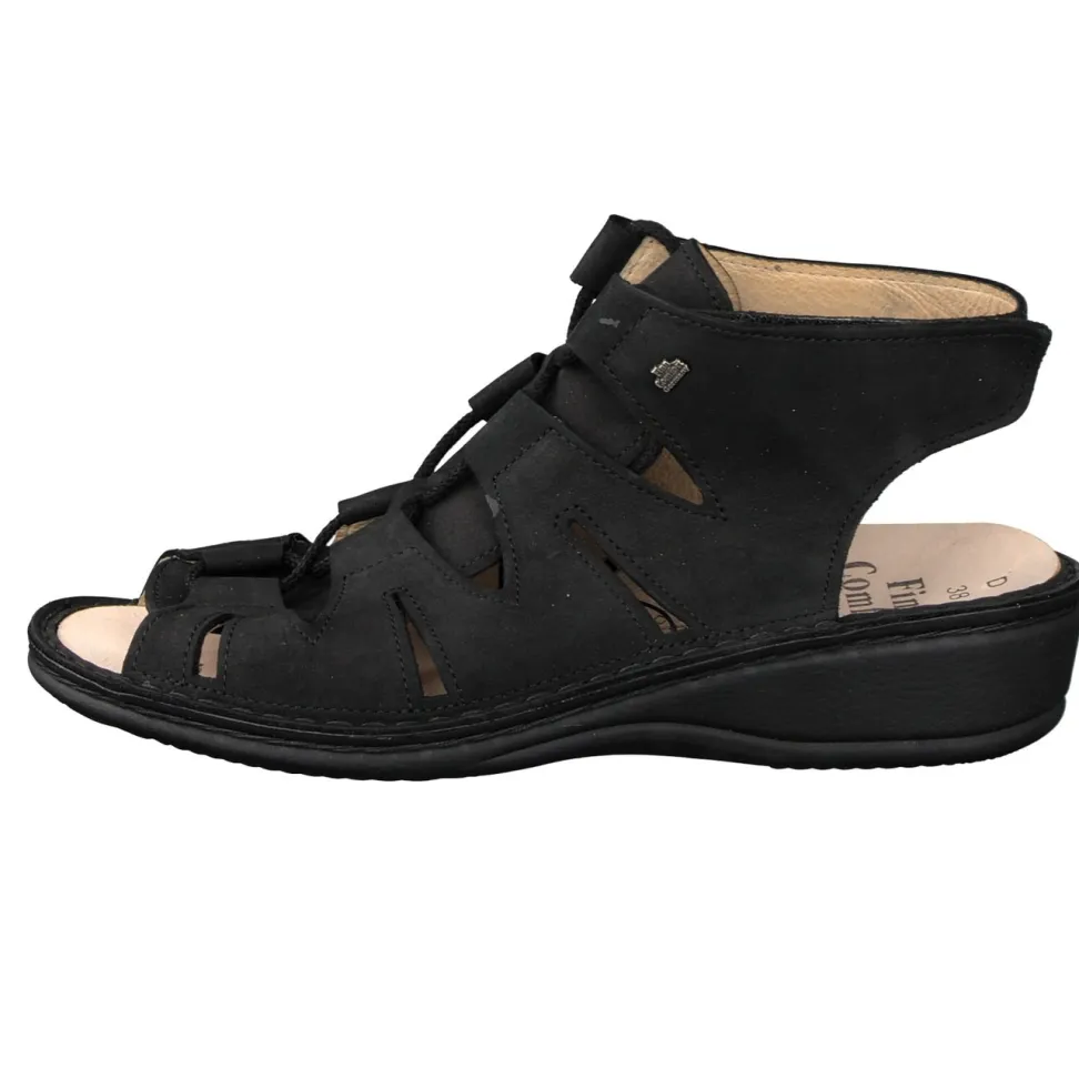 Finn Comfort – Komfortsandalen aus Nubukleder schwarz