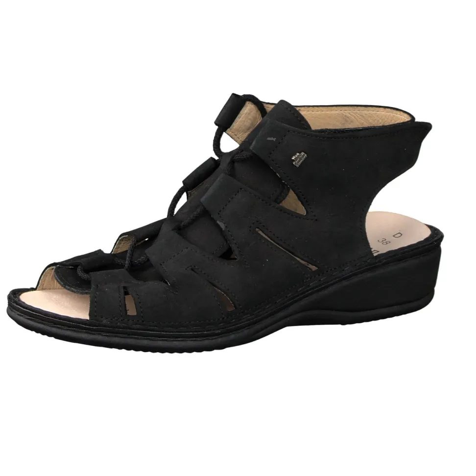Finn Comfort – Komfortsandalen aus Nubukleder schwarz
