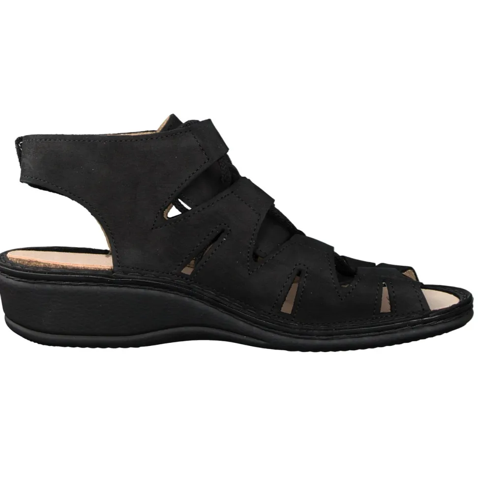Finn Comfort – Komfortsandalen aus Nubukleder schwarz