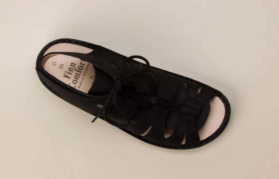 Finn Comfort – Komfortsandalen aus Nubukleder schwarz