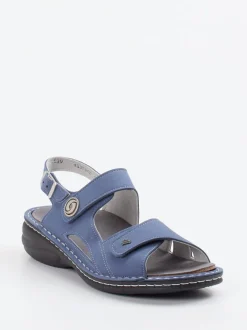 Finn Comfort – Komfortsandale aus veganem Kunstleder blau