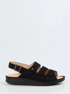 Finn Comfort – Komfort-Sandalen aus Nubukleder schwarz
