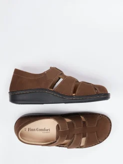 Finn Comfort – Komfortsandale aus Nubukleder braun