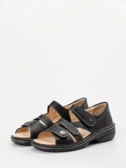 Finn Comfort – Komfortsandale aus Kalbleder Schwarz