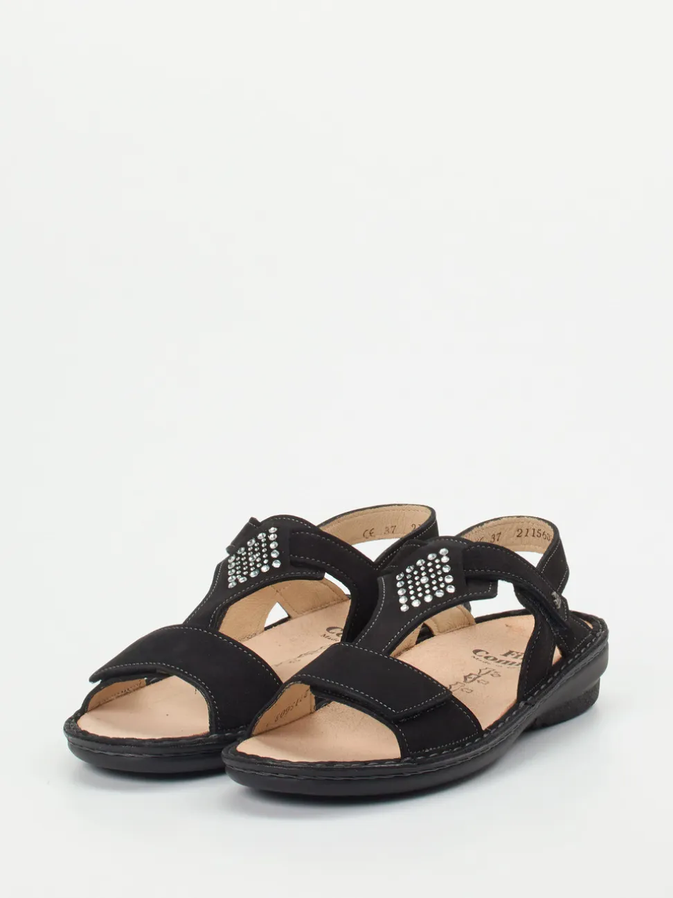 Finn Comfort – Komfortsandalen aus Nubukleder schwarz