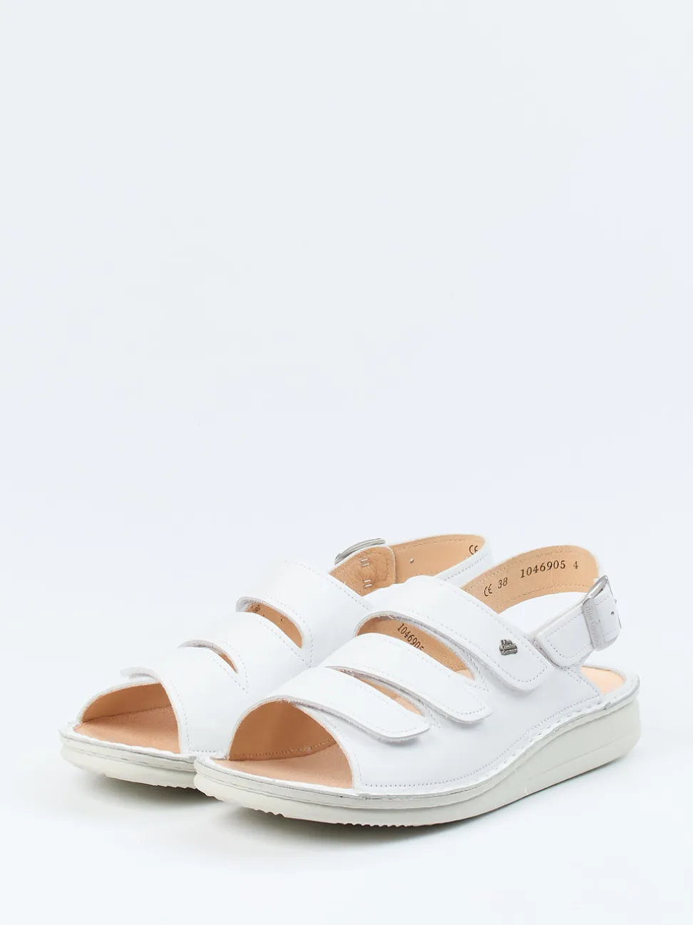 Finn Comfort – Komfortsandalen aus Kalbleder weiß
