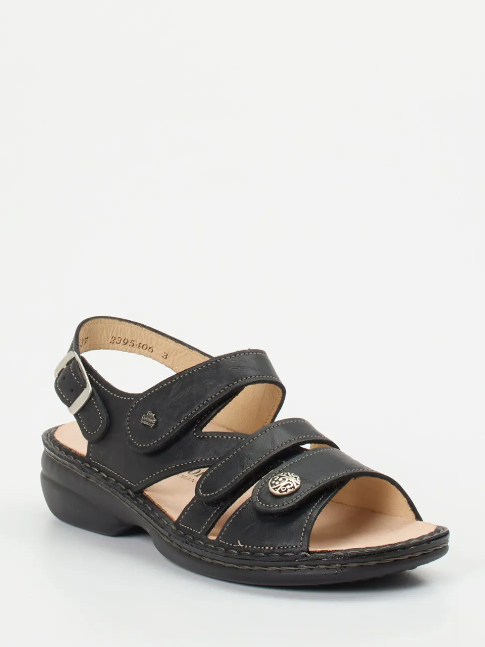 Finn Comfort – Komfortsandale aus Kalbleder schwarz