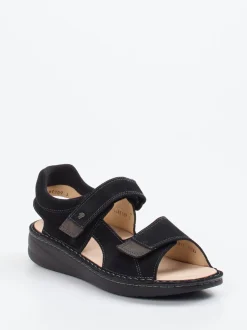 Finn Comfort – Komfortsandale aus Nubukleder Schwarz