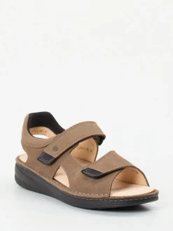 Finn Comfort – Komfortsandalen aus Nubukleder Taupe