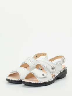 Finn Comfort – Komfortsandale aus Kalbleder Weiß