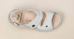 Finn Comfort – Komfortsandale aus Kalbleder Weiß