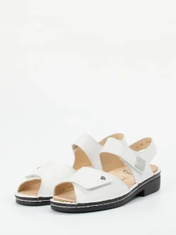 Finn Comfort – Komfortsandalen aus Kalbleder weiß