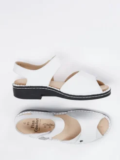 Finn Comfort – Komfortsandalen aus Kalbleder weiß