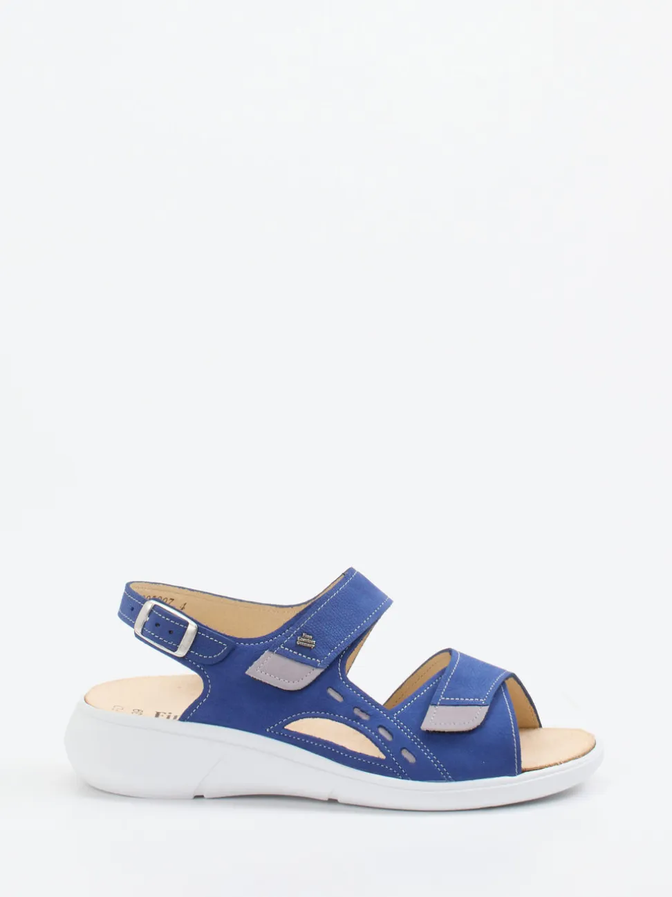 Finn Comfort – Komfortsandale aus Nubukleder blau