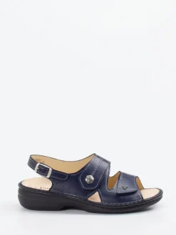 Finn Comfort – Komfortsandale aus Kalbleder Dunkelblau
