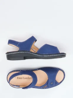 Finn Comfort – Komfortsandale aus Nubukleder Marineblau
