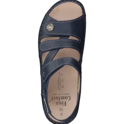 Finn Comfort – Komfortsandalen aus Kalbleder Dunkelblau