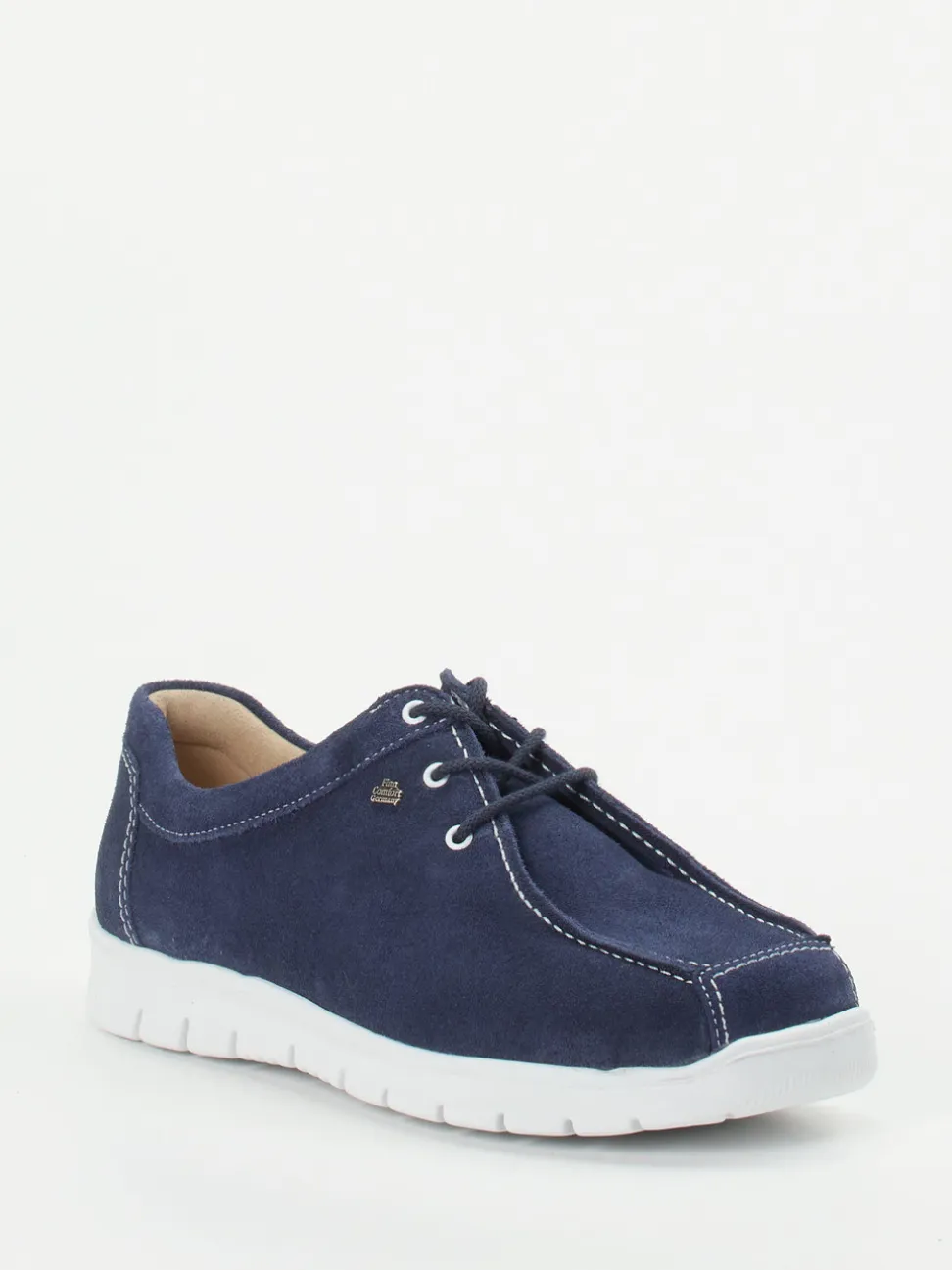 Finn Comfort – Komfort-Schnürschuh aus Veloursleder Marine