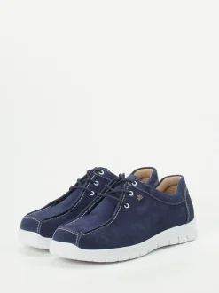 Finn Comfort – Komfort-Schnürschuh aus Veloursleder Marine