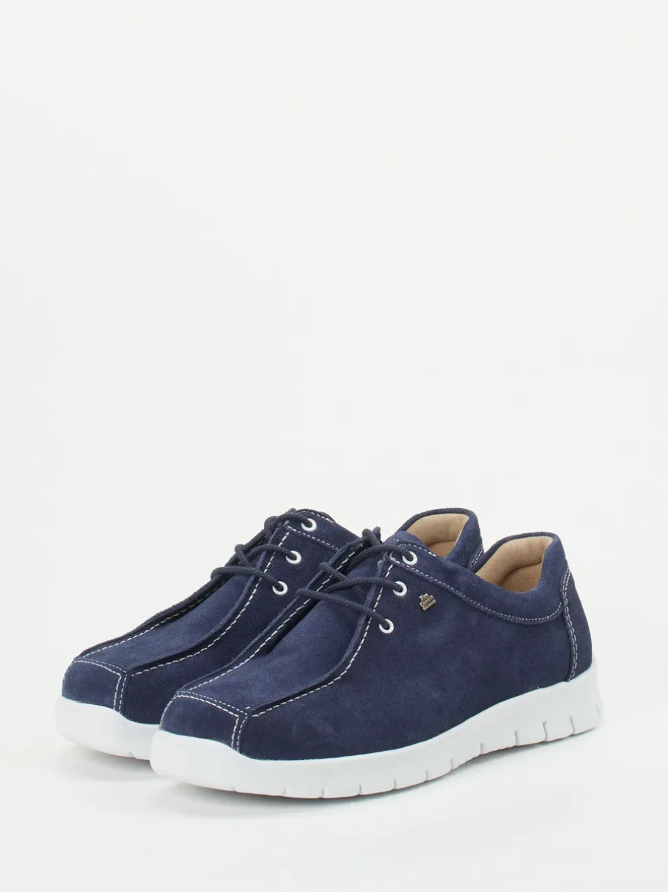 Finn Comfort – Komfort-Schnürschuh aus Veloursleder Marine