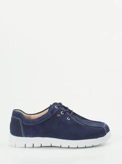 Finn Comfort – Komfort-Schnürschuh aus Veloursleder Marine