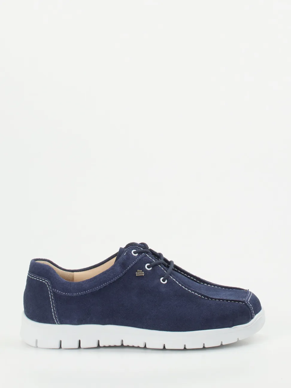 Finn Comfort – Komfort-Schnürschuh aus Veloursleder Marine