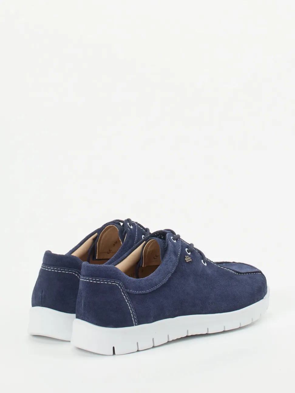 Finn Comfort – Komfort-Schnürschuh aus Veloursleder Marine